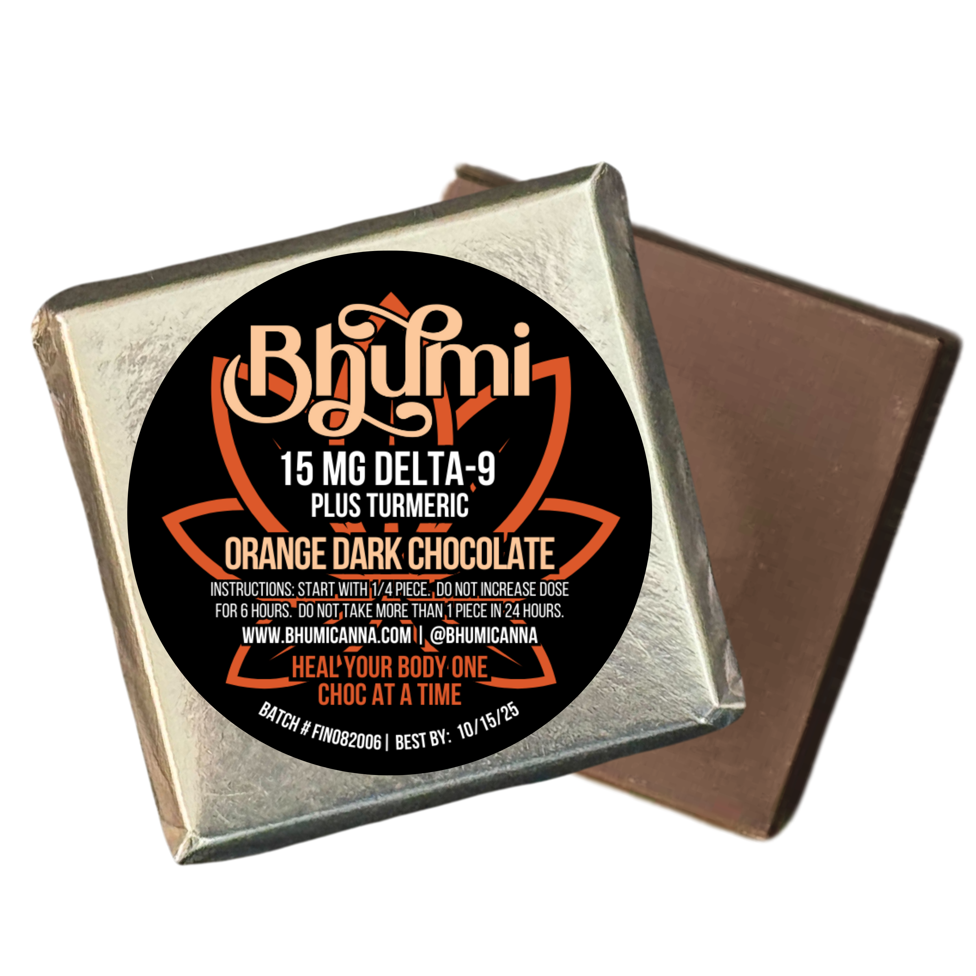 Pain Orange Turmeric Dark Chocolate Bite (15mg Delta9) 8 pack