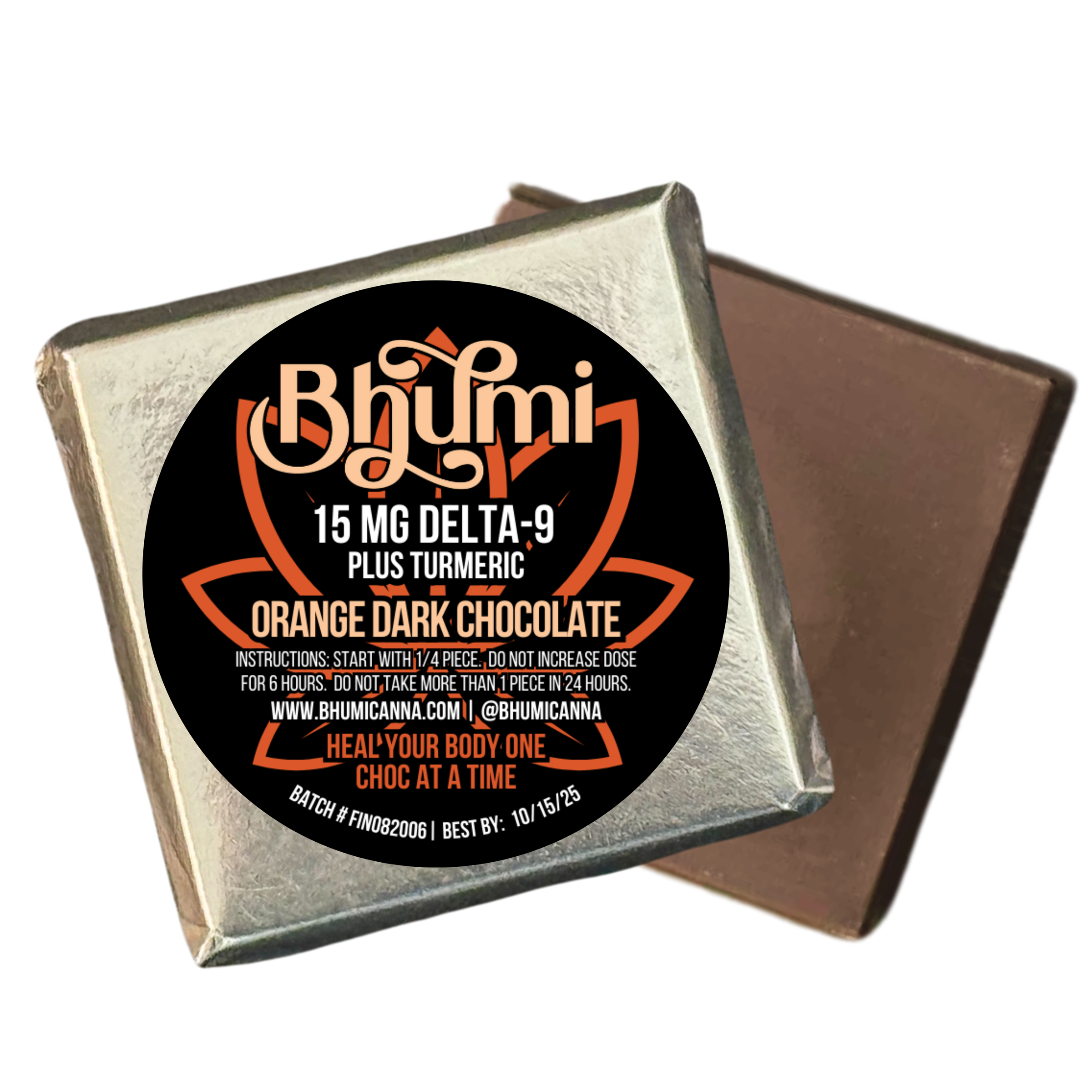 Pain Orange Turmeric Dark Chocolate Bite (15mg Delta9) 8 pack